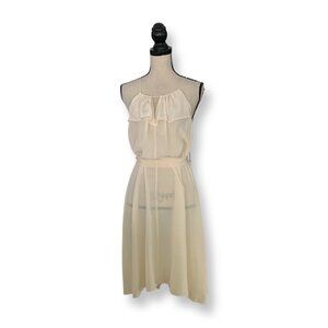 Loubarok LBK Beige Ruffle Sheer Fabric Dress Size 38 / VIBE